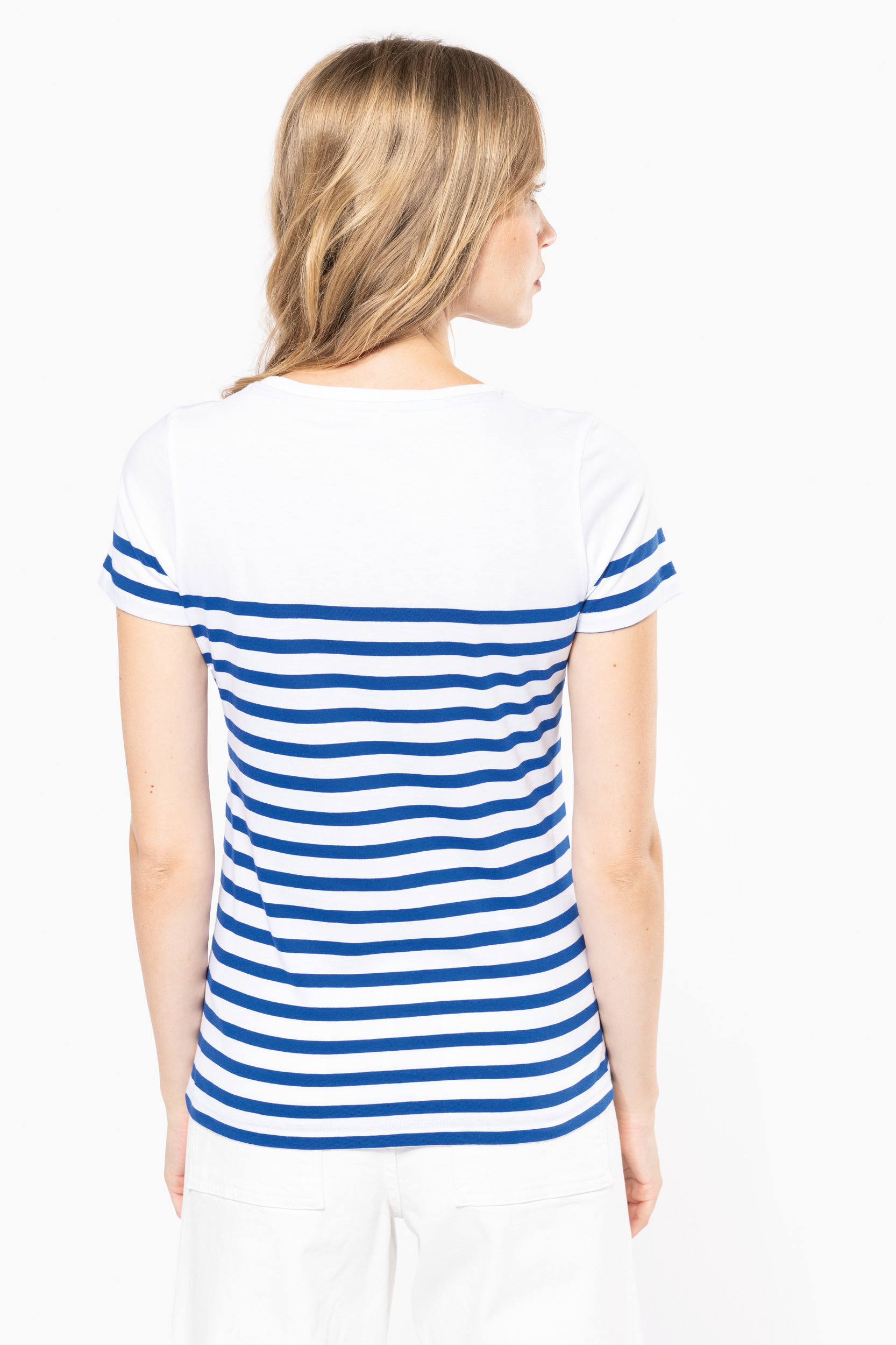 K3034 - T-shirt estilo marinheiro Bio com decote redondo para senhora - Imagem 9