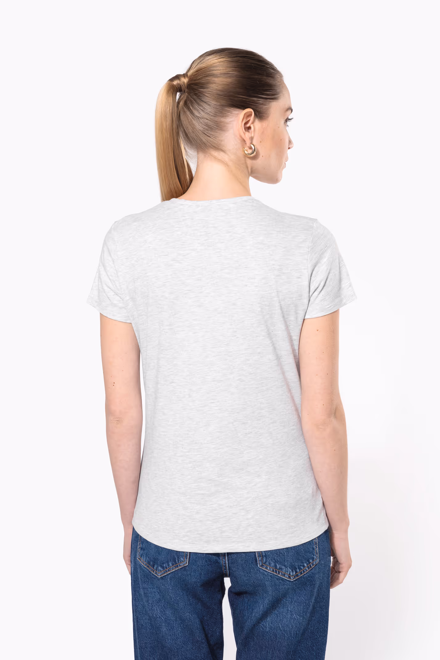 K381 - T-shirt de senhora de manga curta e decote V - Imagem 2