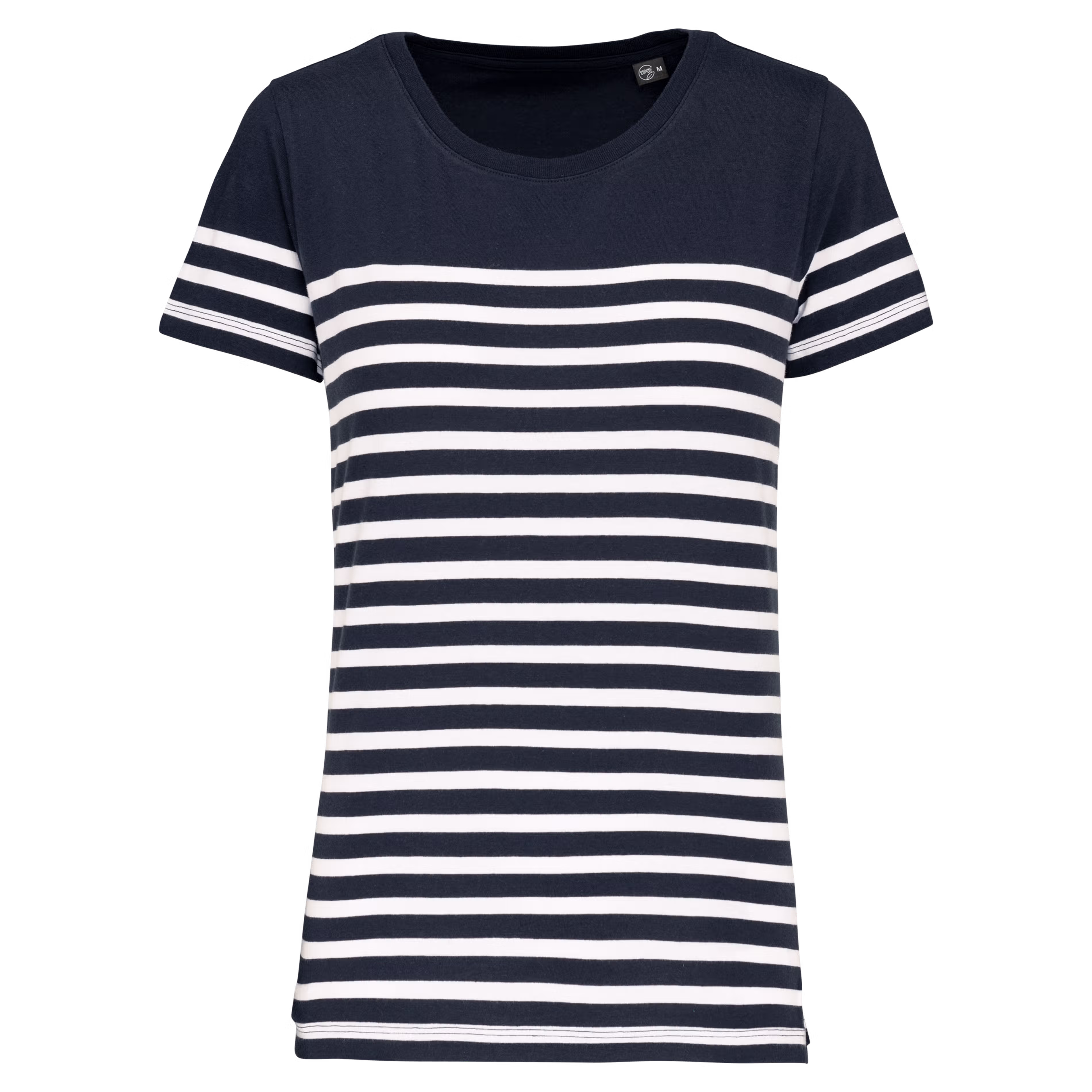 K3034 - T-shirt estilo marinheiro Bio com decote redondo para senhora - Imagem 5
